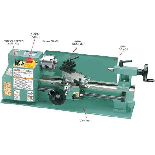  Grizzly G8688 7 x 12 Mini Metal Lathe