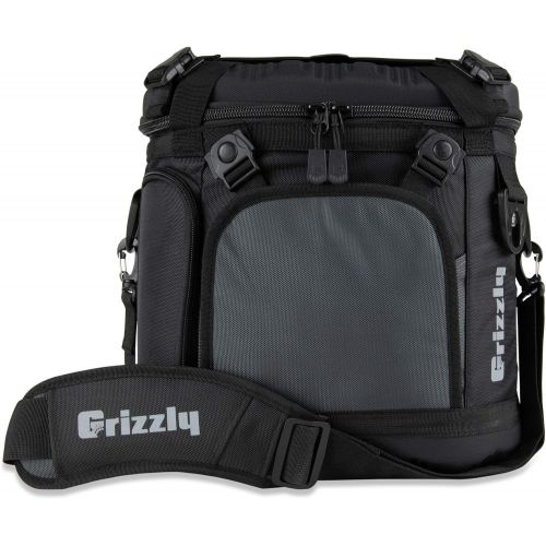  Grizzly Drifter 20 Fliptop Soft Cooler, Black/Gunmetal