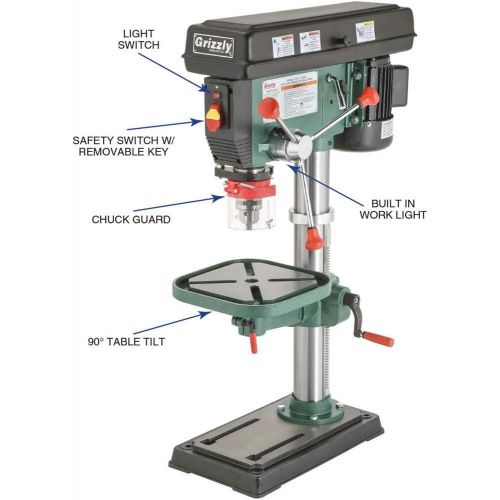  [아마존베스트]Grizzly G7943 12 Speed Heavy-Duty Bench-Top Drill Press