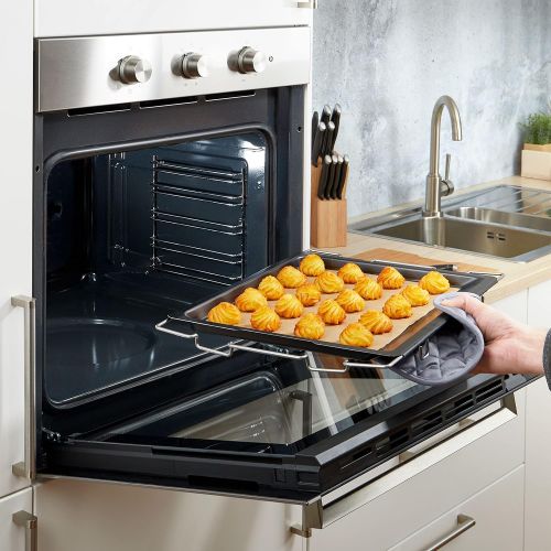  Grizzly Adjustable baking tray, oven tray extendable from 41 to 51 cm, with 2 cm high rim, Adjustable oven tray