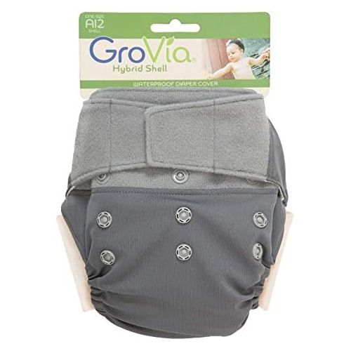  GroVia Reusable Hybrid Baby Cloth Diaper Hook & Loop Shell, One Size