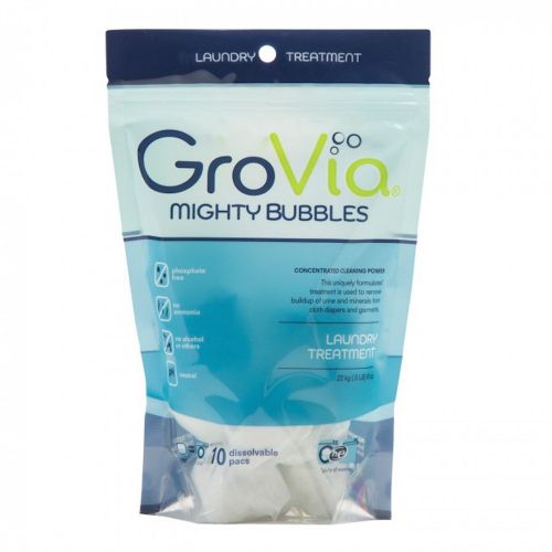  GroVia Mighty Bubbles Laundry Treatment for Baby Cloth Diapers (10 Count)