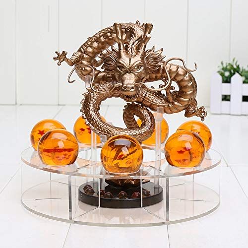  Grocoto Prime - Action & Toy Figures - Dragon Ball Z Shenron PVC Action Figures Toys Golden Green Dragon 7Pcs 3.5cm Dragonball Z Crystal Balls + Shelf Great Gift 1 PCs