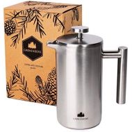 [아마존베스트]French Press aus Edelstahl von Groenenberg | 0,6 Liter (3 Tassen) Kaffeebereiter doppelwandig isoliert | Kaffeepresse inkl. Ersatzfiltern & Step-by-Step Anleitung | Coffee Press Sp