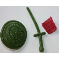 /GroovyBygones Vintage TMNT Teenage Mutant Ninja Turtles Leonardo Leo The Sewer Samurai weapons sword & shield 1990