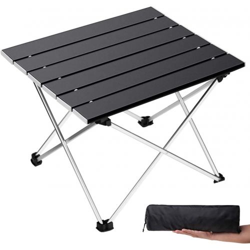  Grope Portable Camping Table with Aluminum Table Top, Folding Beach Table Easy to Carry, Prefect for Outdoor, Picnic, BBQ, Cooking, Festival, Beach, Home