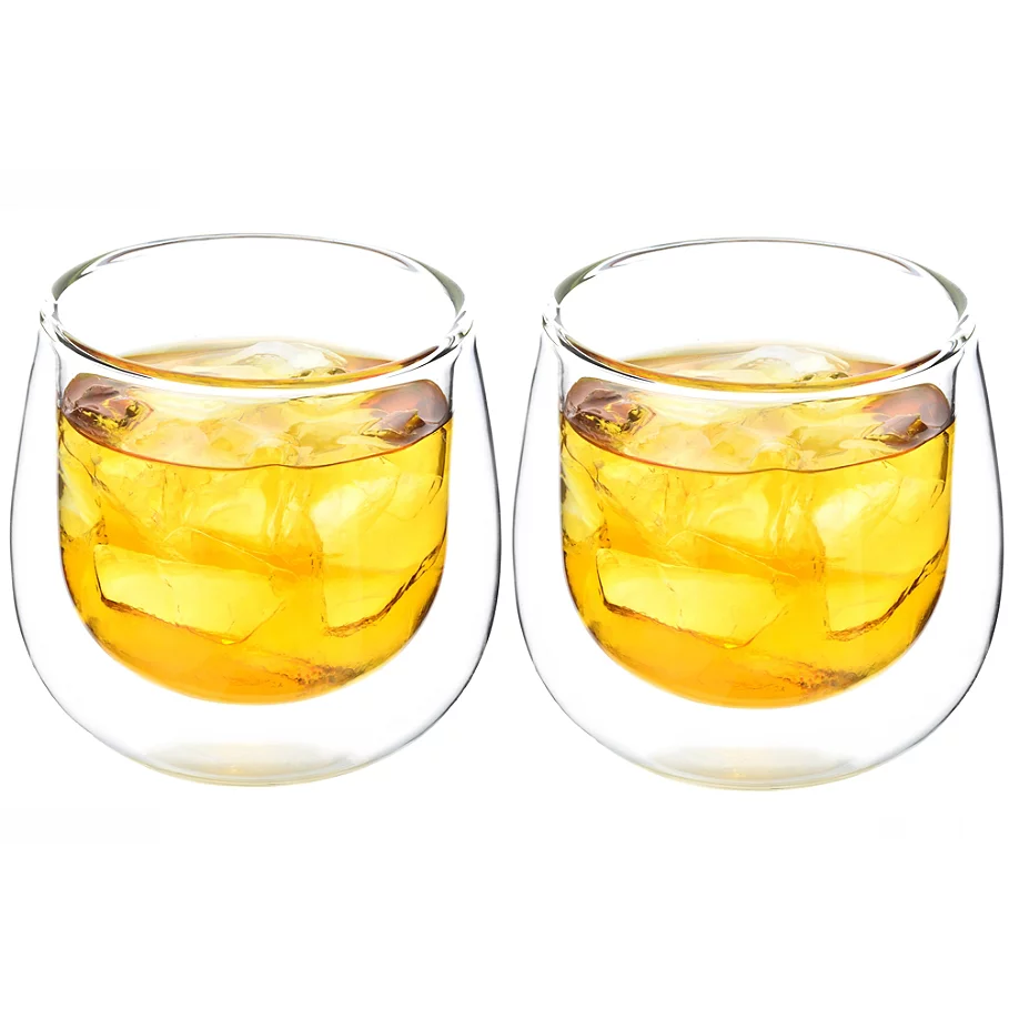  Grosche Double Wall Glass Mugs (Set of 2)