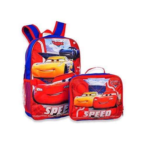  Group Ruz Disney Cars Jackson & Lightning McQueen 16 Backpack With Lunch Box 2 Piece Set