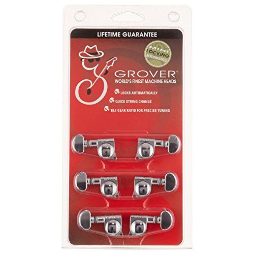  Grover 406C Rotomatic Mini 3 per Side Self Locking Machine Heads, Chrome