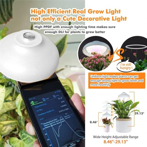  GrowLED LED Umbrella Plant Grow Light, Herb Garden, Height Adjustable, Automatic Timer, 5V Low Safe Voltage, Ideal for Plant Grow Novice Or Enthusiasts, Various Plants, DIY Decorat