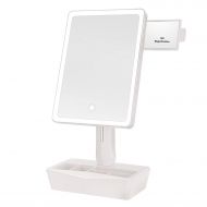 GrowRich GROWRICH Lighted Makeup Mirror,with (2.9x2.5) 10X Magnifying and Slide-out Spot Mirror, Vanity...