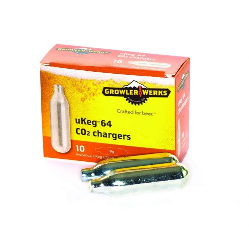  GrowlerWerks uKeg 64 CO2 Chargers 8g, Box of 10