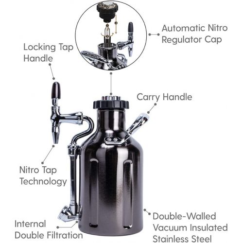  GrowlerWerks uKeg Nitro Cold Brew Coffee Maker, 50 oz, Black Chrome