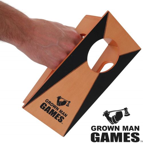  Grown Man Games Mini Cornhole- Portable Cornhole Game - Mini Bean Bag Toss Game - Cornhole Drinking Game - Party Game - Tabletop Cornhole - Desktop Cornhole - Outdoor & Indoor Corn