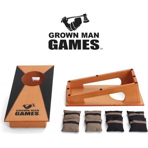 Grown Man Games Mini Cornhole- Portable Cornhole Game - Mini Bean Bag Toss Game - Cornhole Drinking Game - Party Game - Tabletop Cornhole - Desktop Cornhole - Outdoor & Indoor Corn