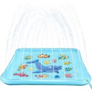 Growsland Splash Pad Sprinkler Toys for Kids - 67 Splash Play Mat Wading Pool Water Toys Summer Fun Outdoor Toys Gifts for Boys Girls