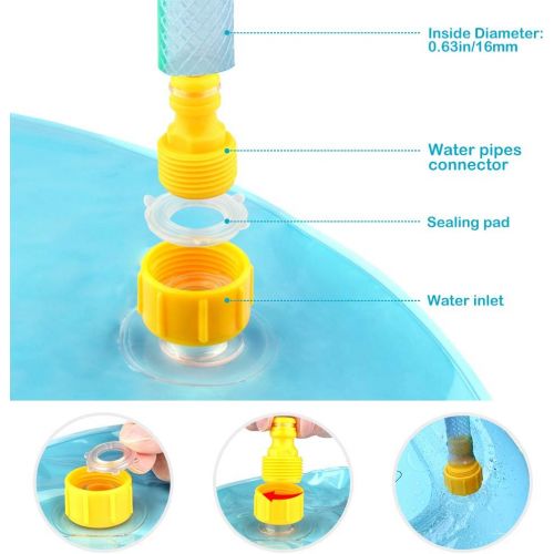  Growsland Splash Pad Sprinkler Toys for Kids - 67 Splash Play Mat Wading Pool Water Toys Summer Fun Outdoor Toys Gifts for Boys Girls