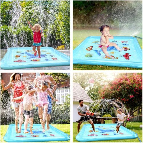  Growsland Splash Pad Sprinkler Toys for Kids - 67 Splash Play Mat Wading Pool Water Toys Summer Fun Outdoor Toys Gifts for Boys Girls