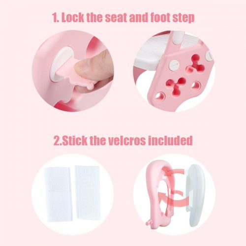  GrowthPic Toddler Toilet Training Seat Ladder with Sturdy Non-Slip Wide Step and Soft Cushion for Girls with Splash Guard(New)