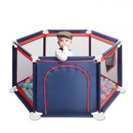 [아마존 핫딜]  [아마존핫딜]GrowthPic Baby Playpen, Playard for Baby - Safety Play Pen for Infant and Baby, with Sturdy Bases, Anti-Skid Pads, Lightweight, Navy Blue, 6-Panel