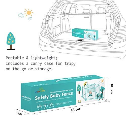  [아마존베스트]GrowthPic Baby Playpen, Playard for Baby - Safety Play Pen for Infant and Baby, with Sturdy Bases, Anti-Skid Pads, Lightweight, Navy Blue, 6-Panel