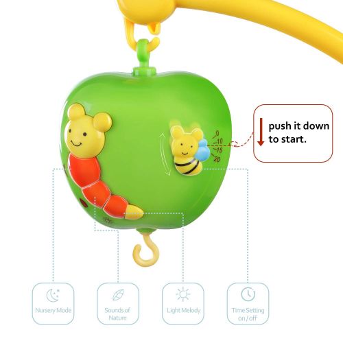  GrowthPic Musical Mobile Baby Crib Mobile with Hanging Rotating Toys and Music Box