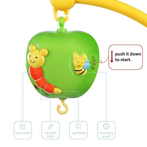  GrowthPic Musical Mobile Baby Crib Mobile with Hanging Rotating Toys and Music Box