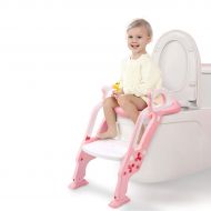 GrowthPic Toddler Toilet Training Seat Ladder with Sturdy Non-Slip Wide Step and Soft Cushion for Girls