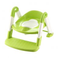 GrowthPic ZXYWW Portable 3-In-1 Kid Potty Training Seat Plastic Baby Toilet Seat With Ladder Step Up Stool Boys Girls Height Adjustable,Green