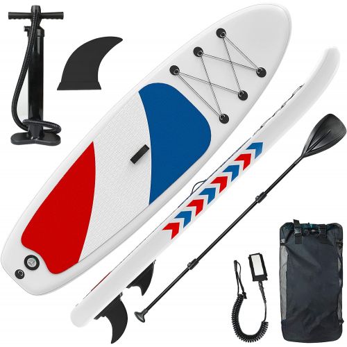  Gruper Inflatable Stand Up Paddle Boards with 3 Layers Anti Air Leakage Design, 330 lb Load-Bearing Weight, Anti Non-Slip Deck, Premium SUP Accessories, for Having Fun in Rivers, L