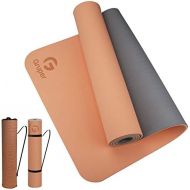 [아마존베스트]Gruper Yoga Mat Non-Slip TPE Training Mat, Non-Slip Fitness Mat + Carry Strap + Bag, Gym Mat (183 x 61 x 0.6 cm)