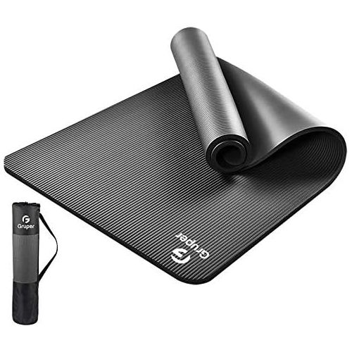  [아마존베스트]Gruper Yoga Mat, Non-Slip, 183 cm Length, 80 cm Width, Gymnastics Mat, Fitness Mats + Carry Strap + Bag, Workout Mat for All Types of Yoga, Pilates