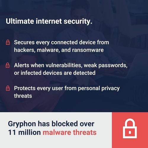  [아마존베스트]GRYPHON GUARDIAN Advanced Parental Control System & Mesh WiFi Enhanced Security Router (up to 1800sqft) Hack Protection w/AI-Intrusion Detection & ESET Malware Protection Smart Mes