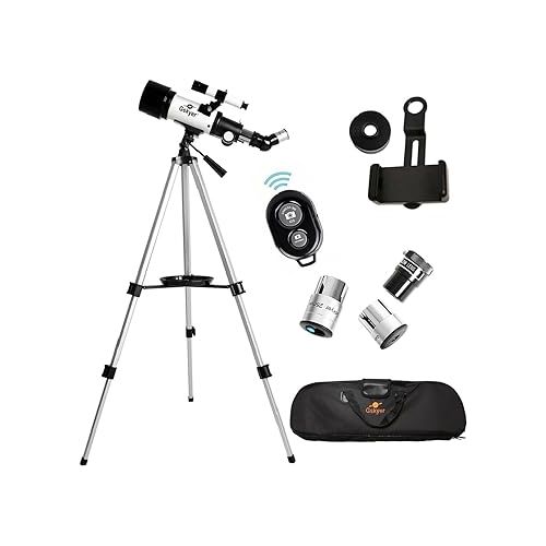  Gskyer Telescope, 70mm Aperture 400mm AZ Mount Astronomical Refracting Telescope for Kids Beginners - Travel Telescope with Carry Bag, Phone Adapter and Wireless Remote