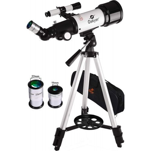  [아마존베스트]Gskyer Telescope, Travel Scope, 70mm Aperture 400mm AZ Mount Astronomical Refractor Telescope for Kids Beginners - Portable Travel Telescope with Carry Bag, Smartphone Adapter and