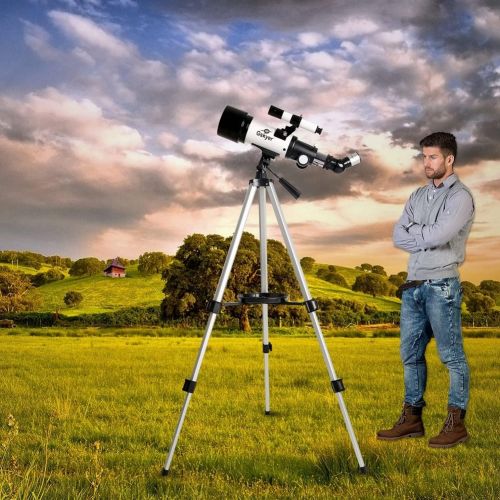  Gskyer Telescope, 70mm Aperture 400mm AZ Mount Astronomical Refracting Telescope for Kids Beginners - Travel Telescope with Carry Bag, Phone Adapter and Wireless Remote