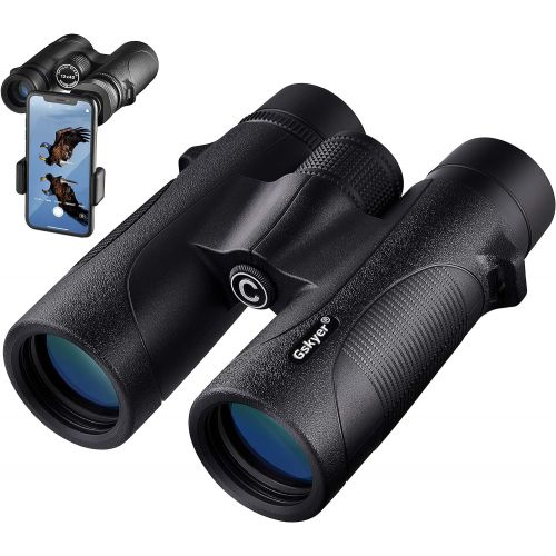  Gskyer Binoculars, 12x42 Binoculars for Adults and Kids, Binoculars for Hunting, Binoculars for Bird Watching Travel Concerts Sports Stargazing and Planets-Large Lens BAK4 Prism FM