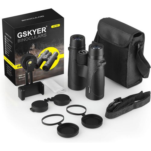  Gskyer Binoculars, 12x42 Binoculars for Adults and Kids, Binoculars for Hunting, Binoculars for Bird Watching Travel Concerts Sports Stargazing and Planets-Large Lens BAK4 Prism FM