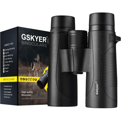  Gskyer Binoculars, 12x42 Binoculars for Adults and Kids, Binoculars for Hunting, Binoculars for Bird Watching Travel Concerts Sports Stargazing and Planets-Large Lens BAK4 Prism FM