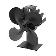 Gtest 4 Blades Heat Powered Stove Fan Log Wood Burner Ecofan Quiet Black Home Fireplace Fan Efficient Heat Distribution