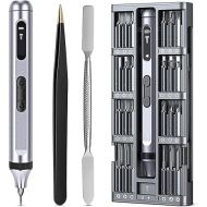 GuDoQi Precision Screwdriver Set 52 in 1, Cordless Rechargeable Mini Electric Screwdriver, LED Display, 48 Magnetic Bits, Power Screwdriver with 2 Lights, Portable Repair Tool Kit for Phone, Laptops