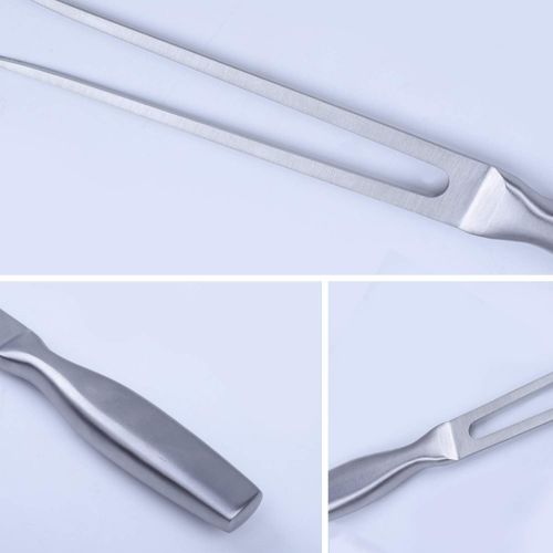  GuDoQi Carving Fork, Stainless Steel Meat Fork, Chef Pro Stainless Steel BBQ Fork 10.5 Inch, Long Metal Chef Kitchen Forks for Barbecue, Serving, Cooking, Grilling, Roasting