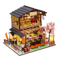 GuDoQi DIY Miniature Dollhouse Kit, Tiny House kit with Furniture and Dust Proof, Miniature House Kit 1:24 Scale Japanese Style Shop, Great Handmade Crafts Gift for Mothers Day Bir