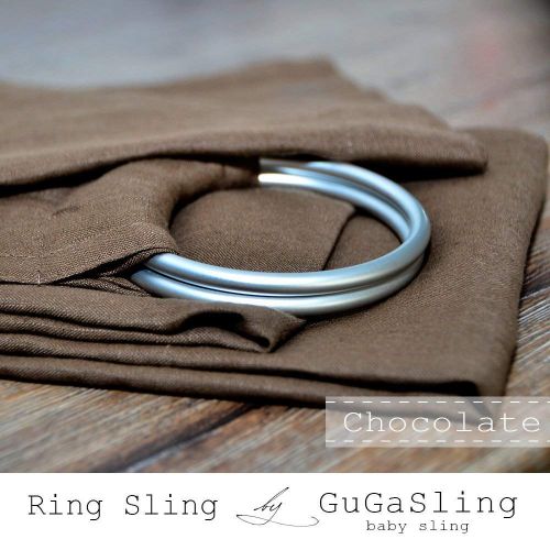  Baby ring sling GuGaSling Chocolate pure linen with gift bag