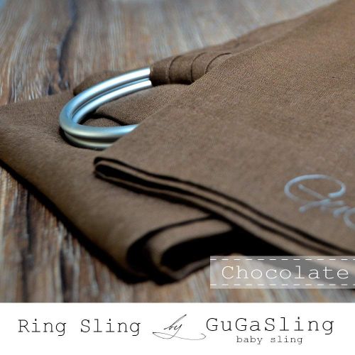  Baby ring sling GuGaSling Chocolate pure linen with gift bag