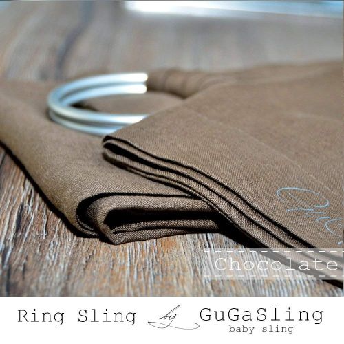  Baby ring sling GuGaSling Chocolate pure linen with gift bag