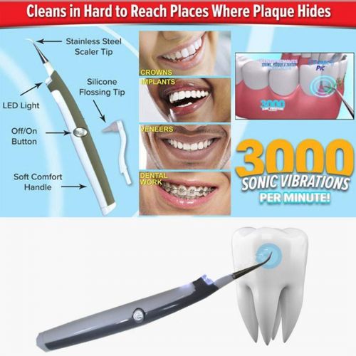  GuGio Electric Dental Calculus Plaque Remover Tool - Tooth Scraper Tartar Removal Cleaner - Teeth Stain...