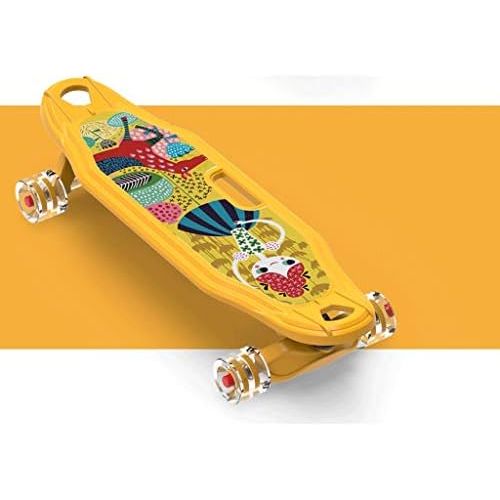  GuanMun Skateboard, Anfanger der Kinder mit Vier Radern Tragbares Skateboard Erwachsene Professionelle Junge Madchen Teen Mode Persoenlichkeit Vierradern Scooter (Farbe : Gelb)