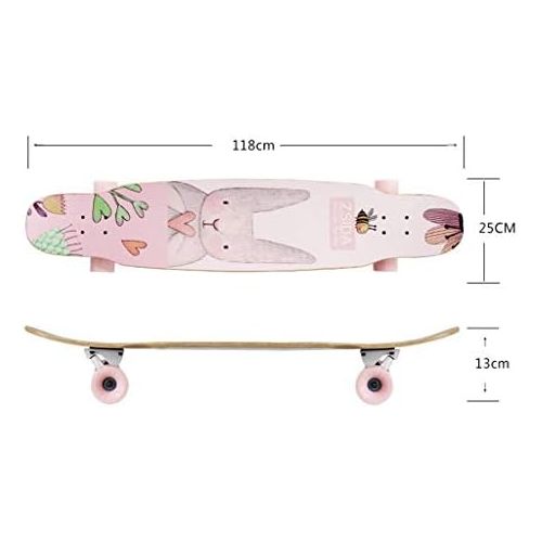  GuanMun Professionelles Tanz-Skateboard Longboard-Jungen und Madchen-Anfanger-Erwachsene Buersten-Strassen-Vier runde Kinder-Fachmann (Farbe : A)