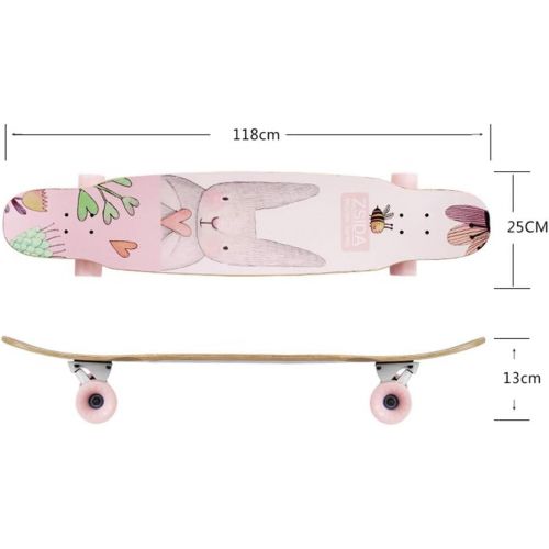  GuanMun Professionelles Tanz-Skateboard Longboard-Jungen und Madchen-Anfanger-Erwachsene Buersten-Strassen-Vier runde Kinder-Fachmann (Farbe : A)